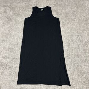 Pact Tank Shirt Dress Womens XXL Black Organic Cotton Sustainable Side Slit
